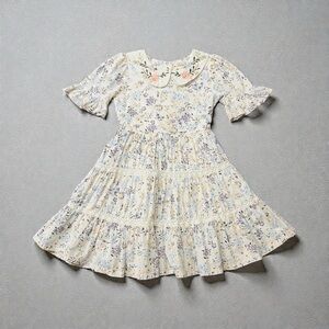 Patachou Charming Multi Color Floral Kids Tiered Dress Size 4-5Y